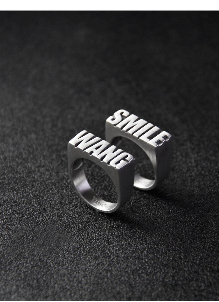 Customized Alphabet Couple Ring Customized Sterling Silver Couple Style Customized Alphabet Couple Ring Customized Sterling Silver Couple Style